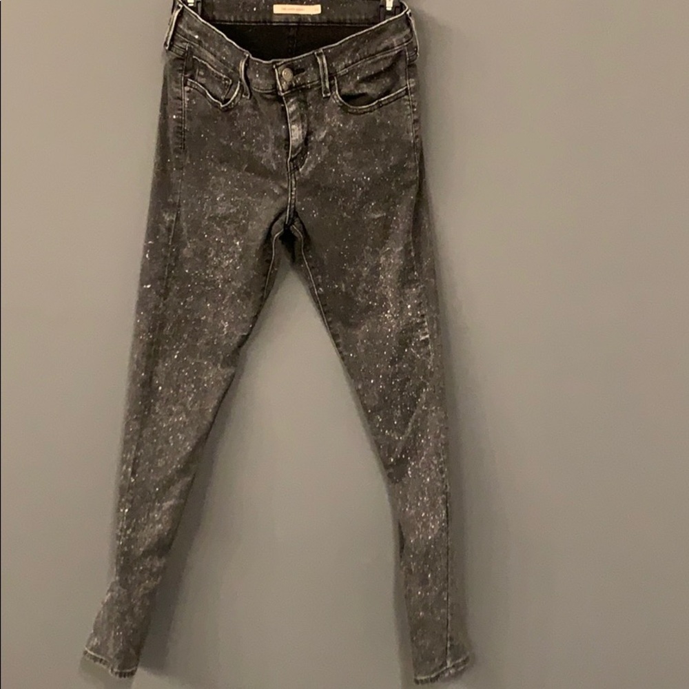 Black splatter jeans